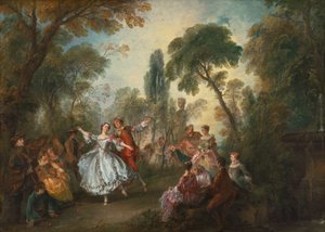 La Camargo tanzt, um 1730